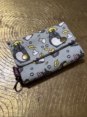 Studio Ghibli My Neighbor Totoro Trifold Canvas Keychain Wallet